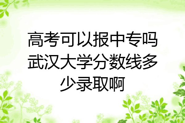 高考可以报中专吗武汉大学分数线多少录取啊