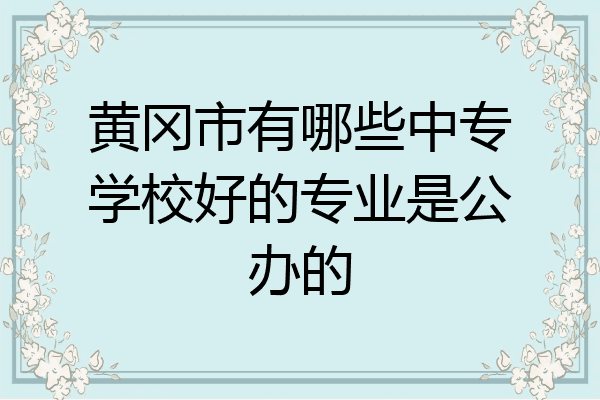黄冈市有哪些中专学校好的专业是公办的