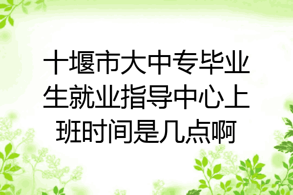 十堰市大中专毕业生就业指导中心上班时间是几点啊