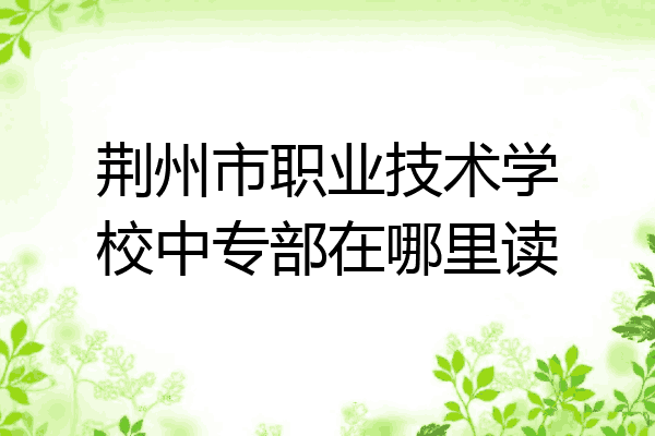 荆州市职业技术学校中专部在哪里读