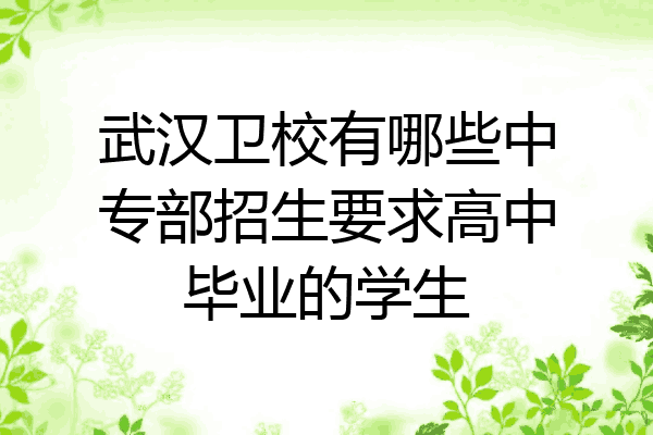武汉卫校有哪些中专部招生要求高中毕业的学生