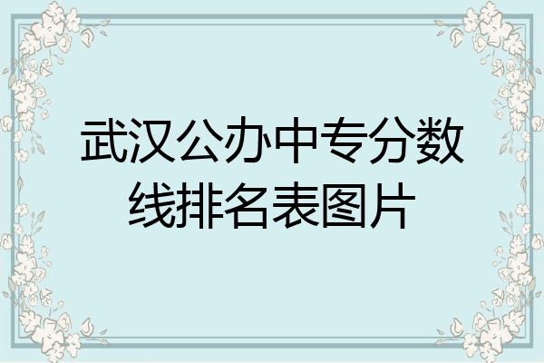 武汉公办中专分数线排名表图片
