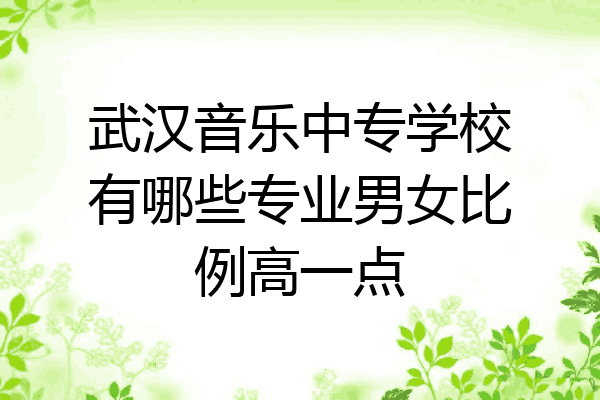 武汉音乐中专学校有哪些专业男女比例高一点