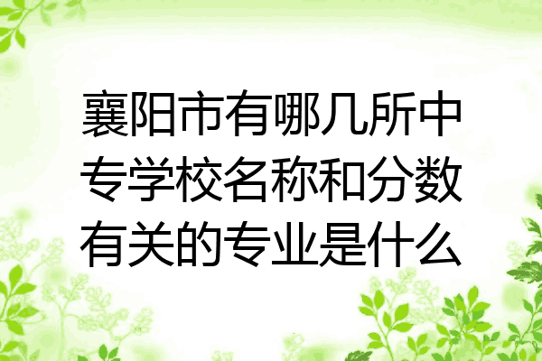 襄阳市有哪几所中专学校名称和分数有关的专业是什么