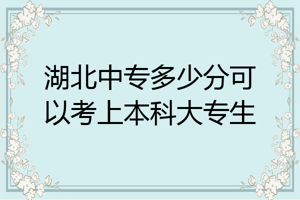 湖北中专多少分可以考上本科大专生