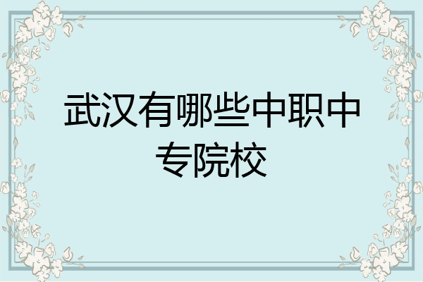 武汉有哪些中职中专院校
