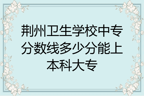 荆州卫生学校中专分数线多少分能上本科大专