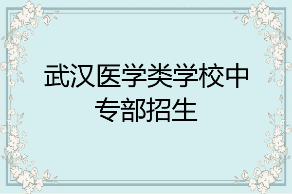 武汉医学类学校中专部招生