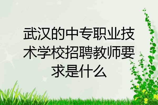 武汉的中专职业技术学校招聘教师要求是什么