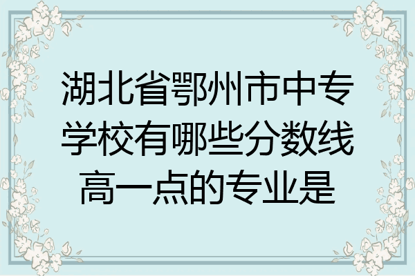 湖北省鄂州市中专学校有哪些分数线高一点的专业是