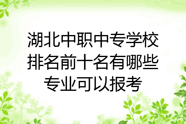 湖北中职中专学校排名前十名有哪些专业可以报考