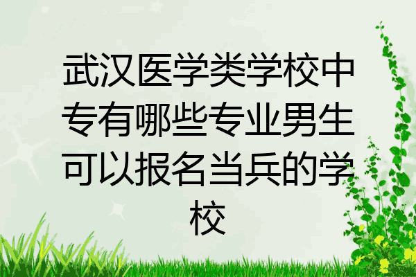 武汉医学类学校中专有哪些专业男生可以报名当兵的学校