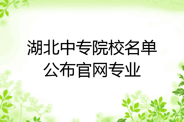 湖北中专院校名单公布官网专业