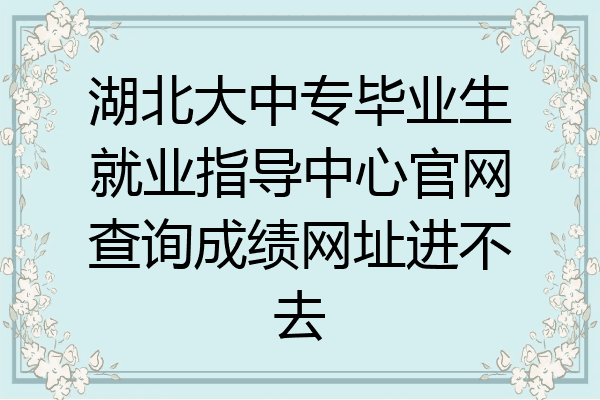 湖北大中专毕业生就业指导中心官网查询成绩网址进不去