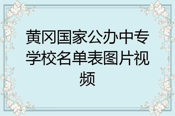 黄冈国家公办中专学校名单表图片视频