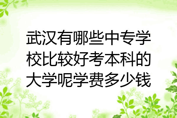 武汉有哪些中专学校比较好考本科的大学呢学费多少钱