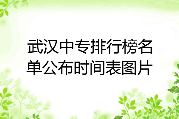 武汉中专排行榜名单公布时间表图片