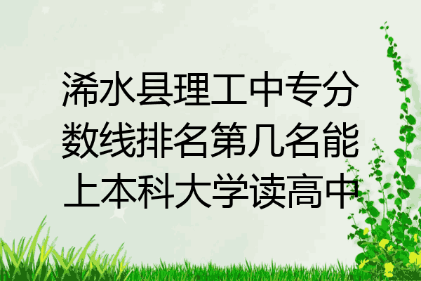 浠水县理工中专分数线排名第几名能上本科大学读高中