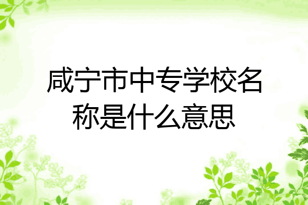 咸宁市中专学校名称是什么意思