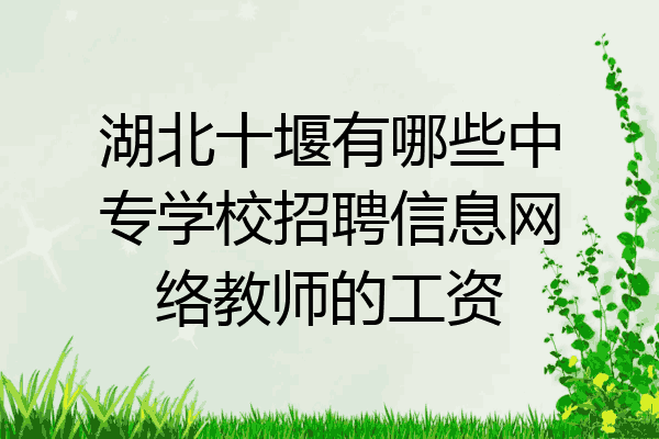 湖北十堰有哪些中专学校招聘信息网络教师的工资