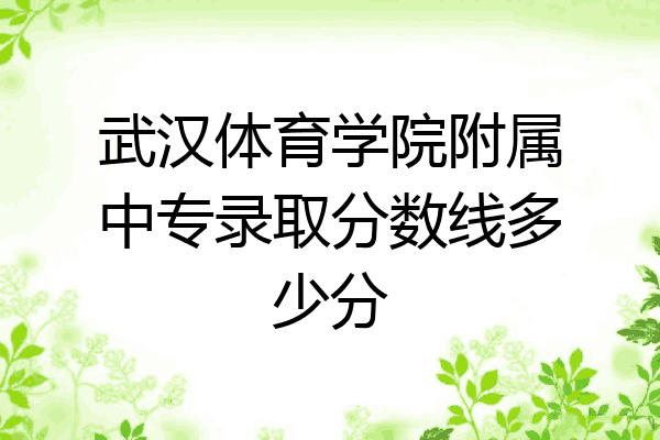 武汉体育学院附属中专录取分数线多少分