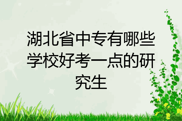 湖北省中专有哪些学校好考一点的研究生
