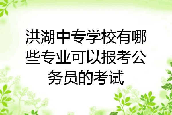 洪湖中专学校有哪些专业可以报考公务员的考试