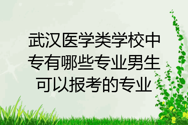 武汉医学类学校中专有哪些专业男生可以报考的专业