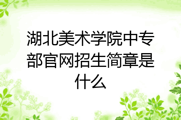 湖北美术学院中专部官网招生简章是什么