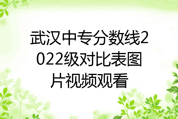 武汉中专分数线2022级对比表图片视频观看