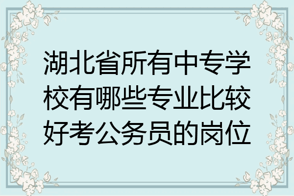 湖北省所有中专学校有哪些专业比较好考公务员的岗位