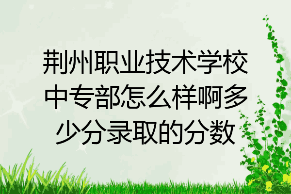 荆州职业技术学校中专部怎么样啊多少分录取的分数