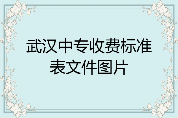武汉中专收费标准表文件图片