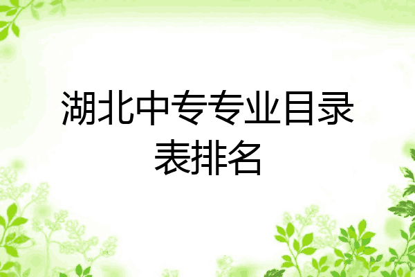 湖北中专专业目录表排名