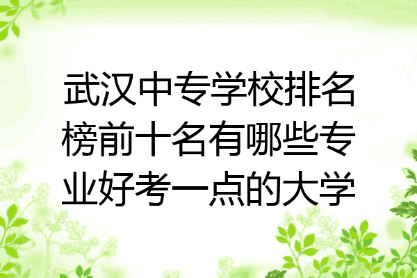 武汉中专学校排名榜前十名有哪些专业好考一点的大学