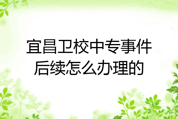 宜昌卫校中专事件后续怎么办理的
