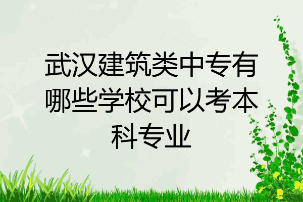 武汉建筑类中专有哪些学校可以考本科专业