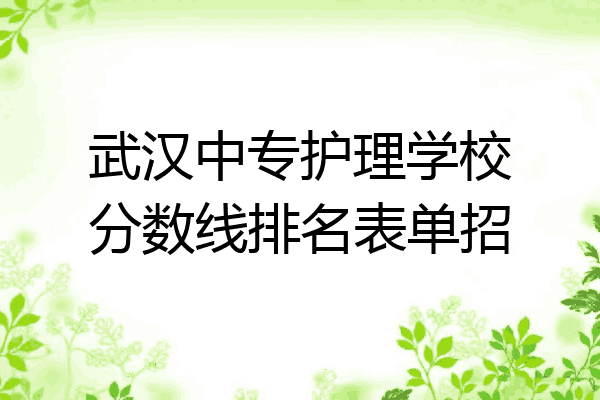 武汉中专护理学校分数线排名表单招