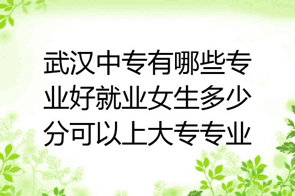 武汉中专有哪些专业好就业女生多少分可以上大专专业