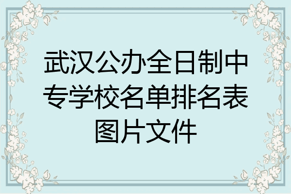 武汉公办全日制中专学校名单排名表图片文件