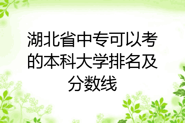 湖北省中专可以考的本科大学排名及分数线