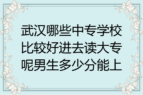 武汉哪些中专学校比较好进去读大专呢男生多少分能上