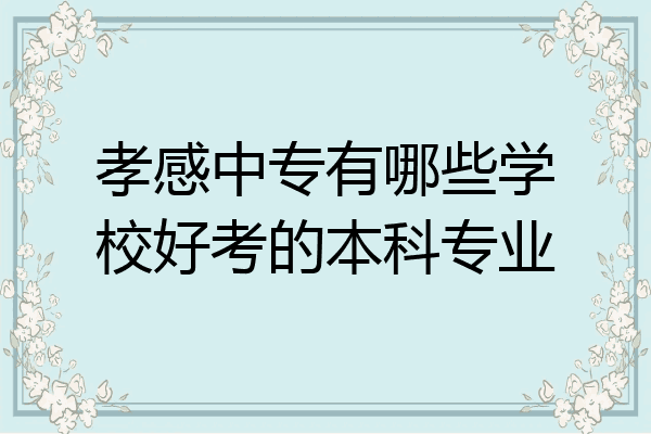 孝感中专有哪些学校好考的本科专业