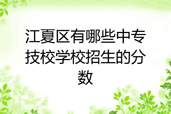 江夏区有哪些中专技校学校招生的分数