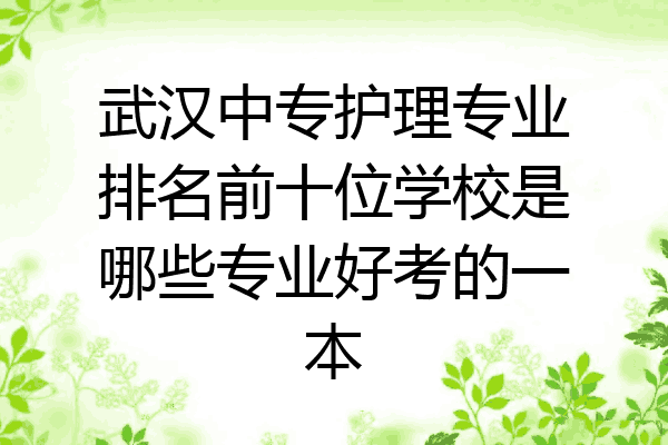 武汉中专护理专业排名前十位学校是哪些专业好考的一本