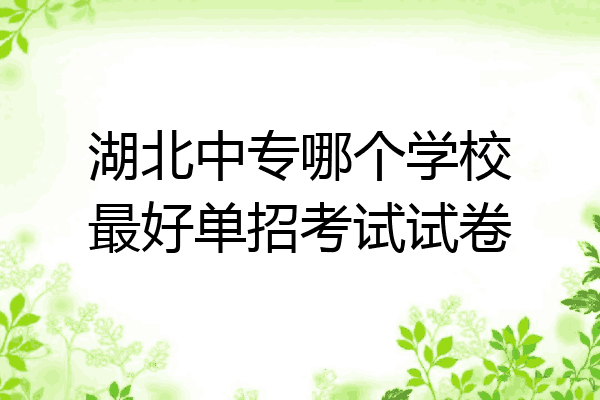 湖北中专哪个学校最好单招考试试卷