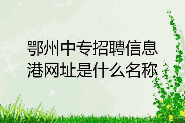 鄂州中专招聘信息港网址是什么名称
