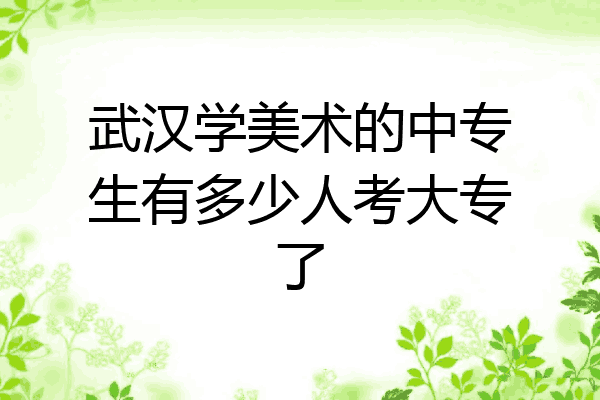 武汉学美术的中专生有多少人考大专了