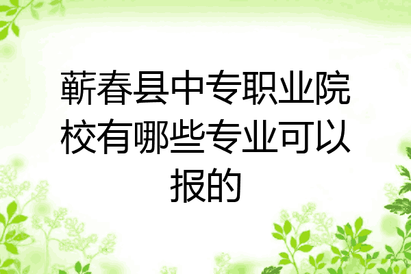 蕲春县中专职业院校有哪些专业可以报的