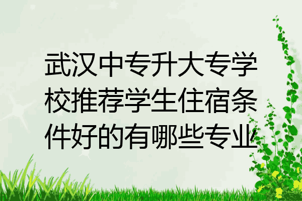 武汉中专升大专学校推荐学生住宿条件好的有哪些专业